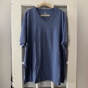 NWT Psycho Bunny Men’s 3XL CLR Blue V-Neck Logo Pima Cotton T-Shirt